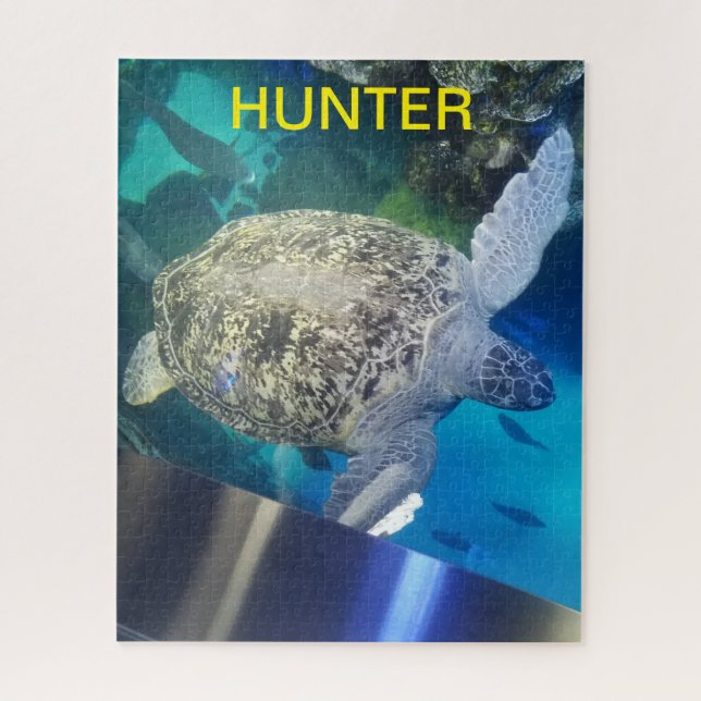 Nome personalizado Sea Turtle quebra-cabeça (Vertical)