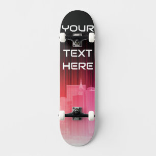 Nome Personalizado Skateboard Gradiente Rosa Silhu