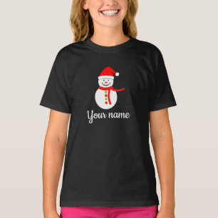 Nome Personalizado Snowman - Camisa de Natal