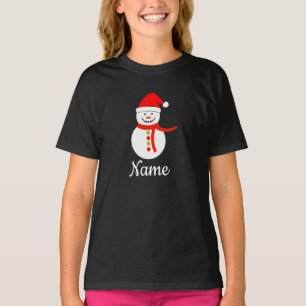 Nome Personalizado Snowman - Camisa de Natal