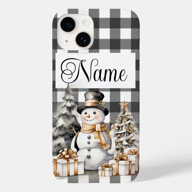 Nome personalizado Snowman de Natal (Verso)