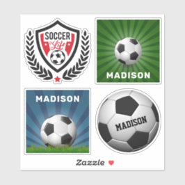 Nome personalizado Soccer adesivos
