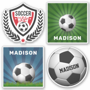 Nome personalizado Soccer adesivos