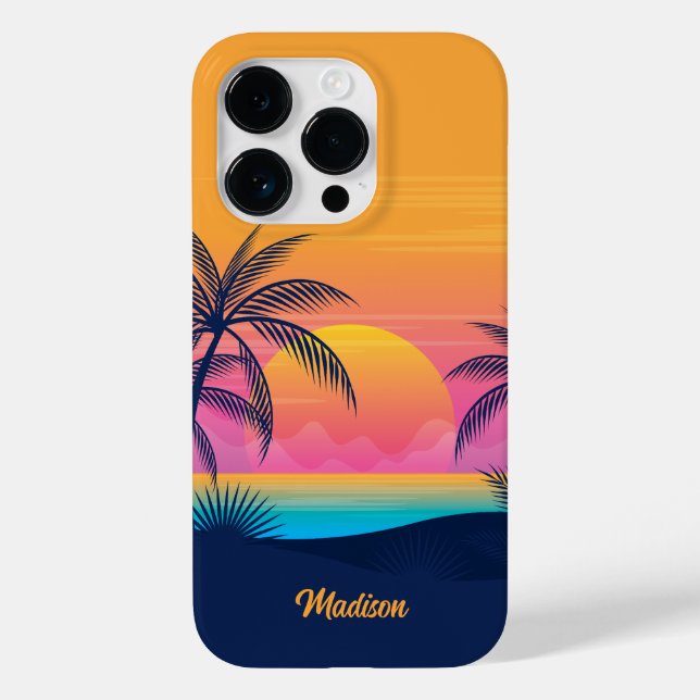Nome personalizado Sunset tropical (Verso)