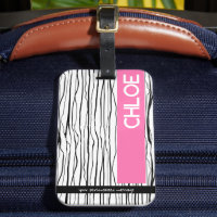Nome Personalizado Tag de Bagagem Moderna Rosa e P