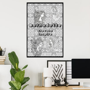 Nome Personalizado Texto Gigante Posters de Colora