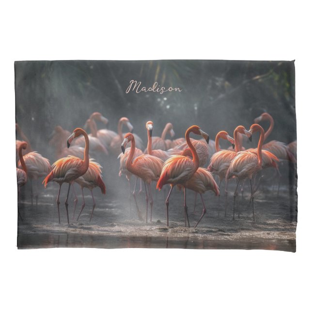 Nome personalizado Tropical Flamingos (Frente)