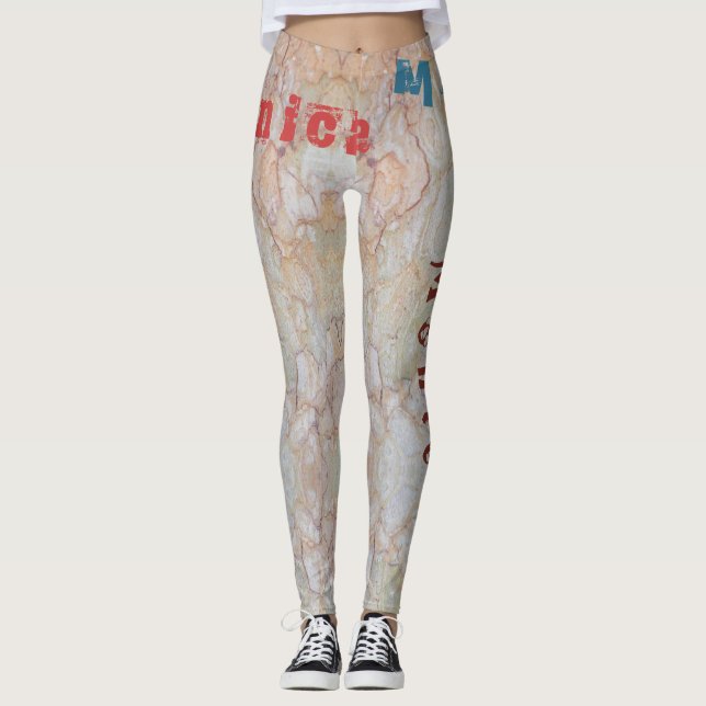 Nome Personalizado Veins Leggings Pastel (Frente)