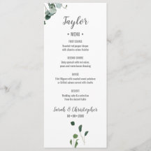 Nome Personalizado Verde Botânico Folha Menu