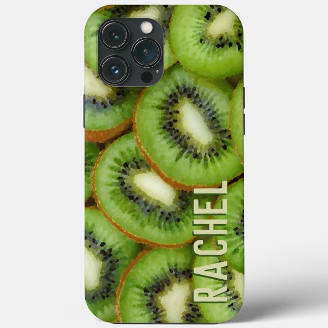 Nome Personalizado Verde da Fruta Kiwi (Verso)