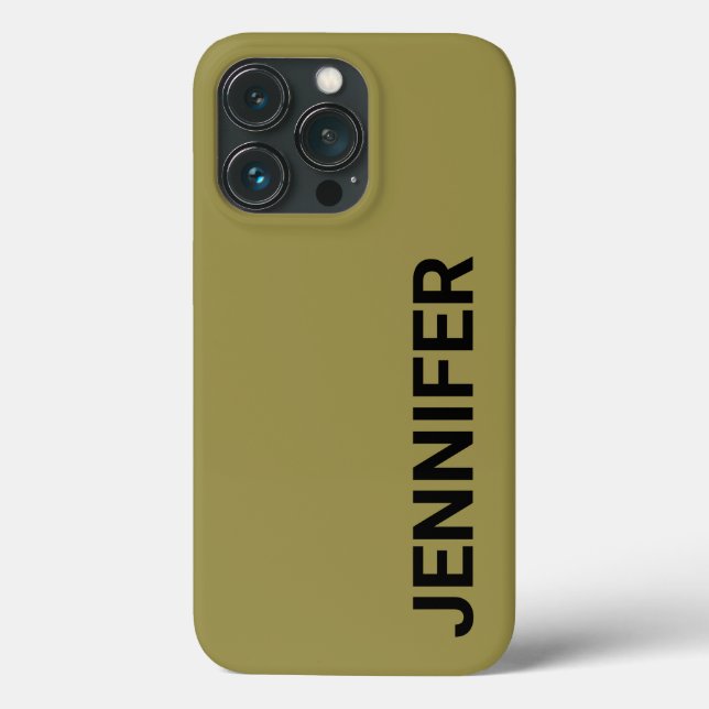 Nome Personalizado Verde Offbeat Sólido (Verso)