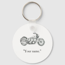 Nome personalizado Vintage Motorbike Chaveiro