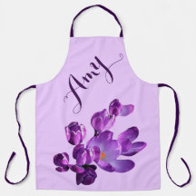 Nome personalizável Amy bonito roxo crocus floral