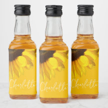 Nome Personalizável de Girassol Amarelo de Verão