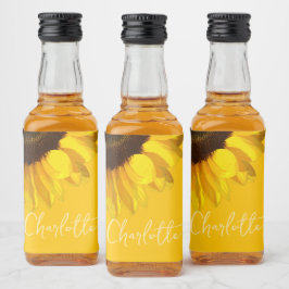 Nome Personalizável de Girassol Amarelo de Verão