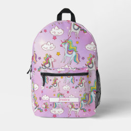 Nome Personalizável de Padrão Unicórnio Roxo Cute