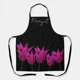 Nome personalizável Margot tulipa floral roxa