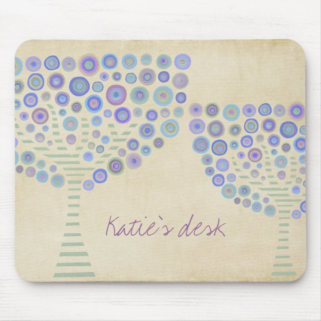 Nome pessoal Mousepad da mesa das árvores do círcu (Frente)