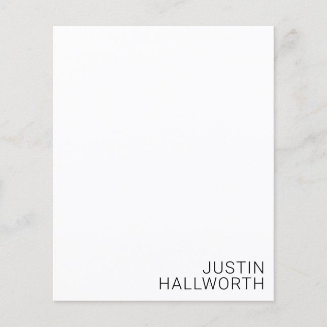 Nome preto moderno em branco (Frente)