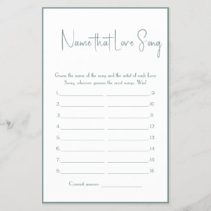 Nome que Love Song Chá Game Flyer