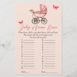 Nome Race Baby Carruagem Jogo Chá de fraldas