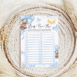 Nome Race Chá de fraldas Jogo