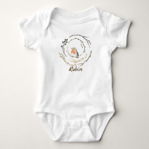 Nome Robin Sparrow Pássaros bebê Camisa personaliz