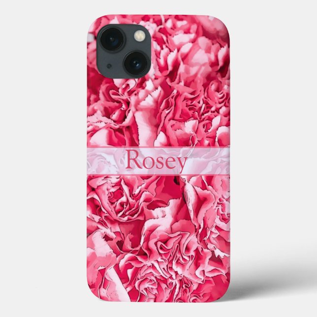 Nome Rosa Rosa Cor-de-Rosa Personalizado (Verso)