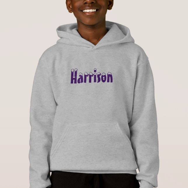 "nome" roxo de neve, Hoodies & Sweatshirt (Frente)
