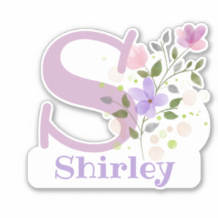 Nome Shirley com a Corte do adesivo Letter S