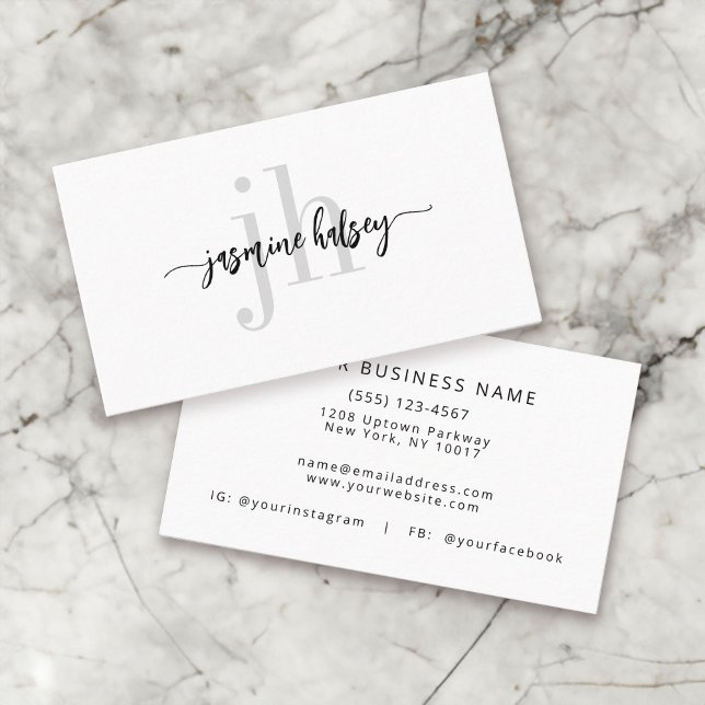 Nome simples da tendência e Cartão de visita monog (Criador carregado)