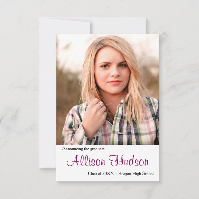 Nome Simples de Foto Roxo - Anúncio de Formando 3x (Frente)