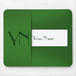 Nome Simples do Monograma Verde Moderno - Mousepad