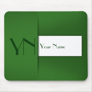 Nome Simples do Monograma Verde Moderno - Mousepad