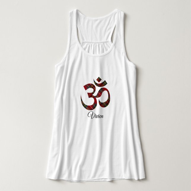 Nome Stewart Tartan Om Bella+Canvas Yoga Tank Top (Frente do Design)