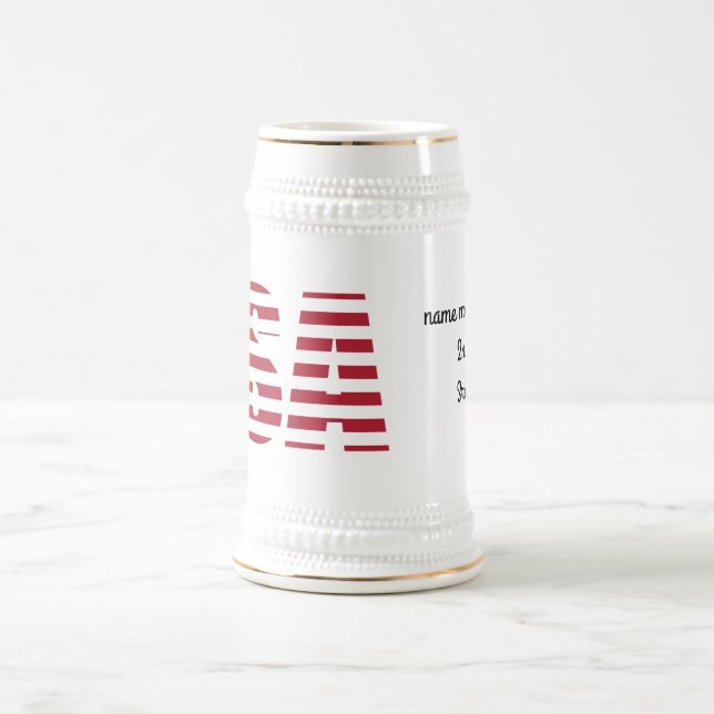 Nome, texto nos EUA 22oz White Dourado Caneca de c (Centro)