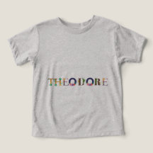Nome THEODORE Arte Com Flores Bordadas