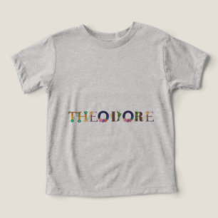 Nome THEODORE Arte Com Flores Bordadas