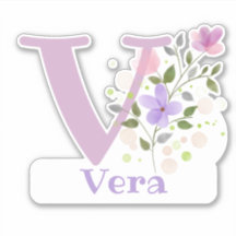 Nome Vera com o Adesivo de Recorte da Letra V