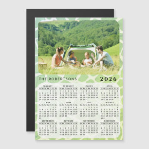 Nome Verde da Família Magnet do Calendário de Foto