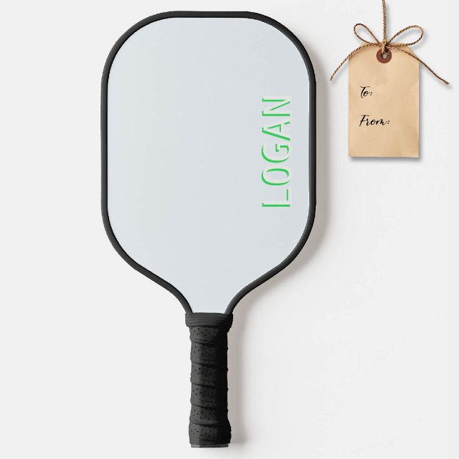 Nome Verde Elétrico Personalizado do Presente de P (pickleball gift personalized paddle electric green custom text name text modern blue)