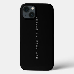 Nome vertical elegante minimalista monograma preto