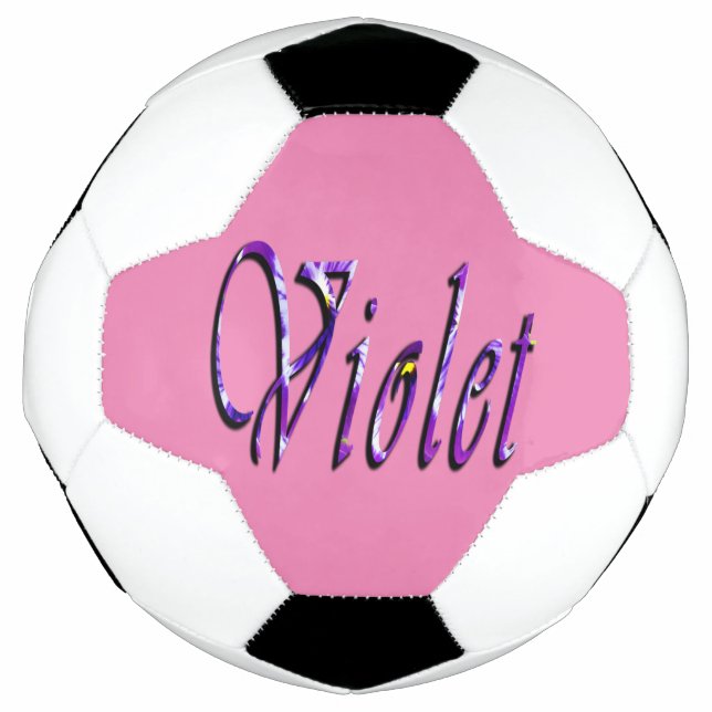 Nome Violeta Floral Roxa, Bola de Futebol (Frente)