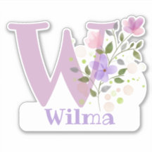 Nome Wilma com a Letra W Adesivo Recortado