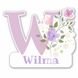 Nome Wilma com a Letra W Adesivo Recortado
