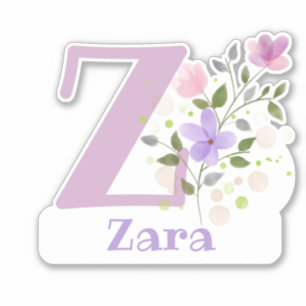 Nome Zara com a Letra Z Adesivo Recortado