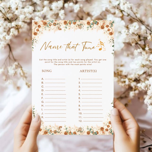 Nomeie Esse Jogo De Ajuste | Boho Floral Chá de pa (Criador carregado)