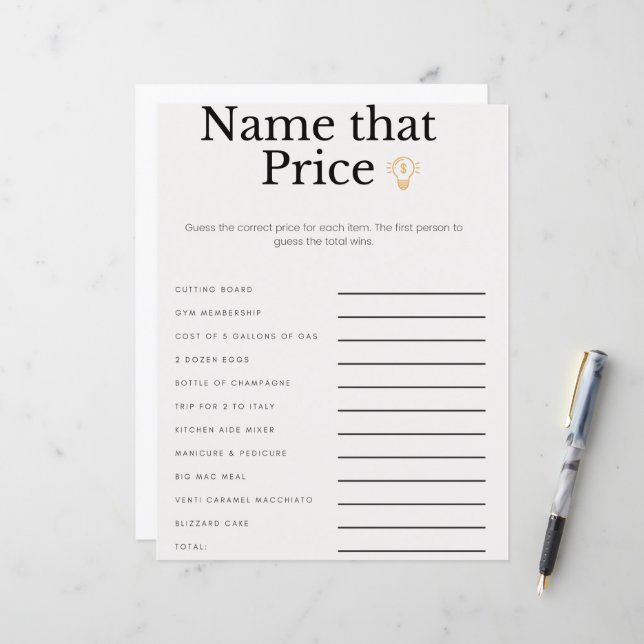 Nomeie esse jogo de bridal de Chá de panela de Pre (Frente/Verso In Situ)