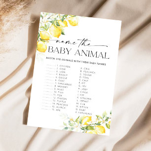 Nomeie o Bebê Animal Jogo para Chá de Bebê Limão C