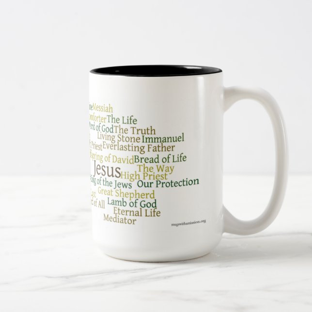 Nomes da caneca de café de Jesus 15oz (Direita)